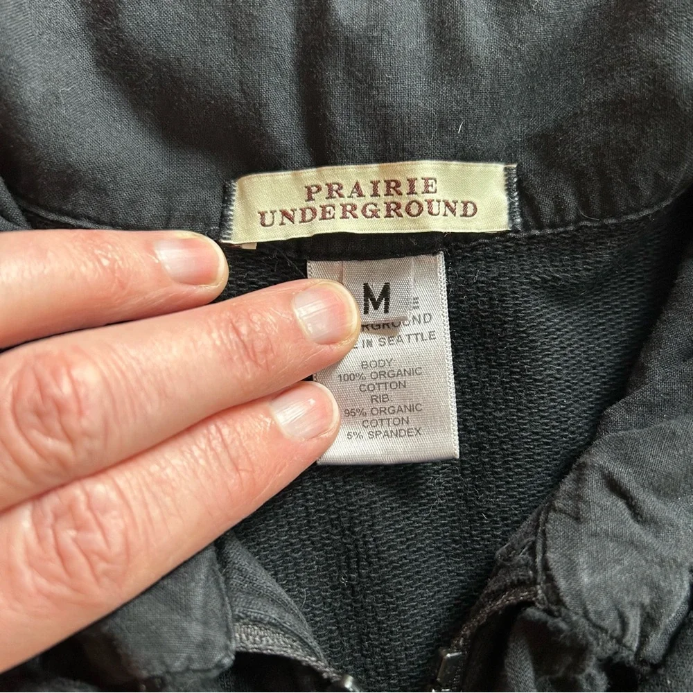 Prairie Underground Black Sweatshirt, 3/4 Length Sleeves - Picture 6 of 8